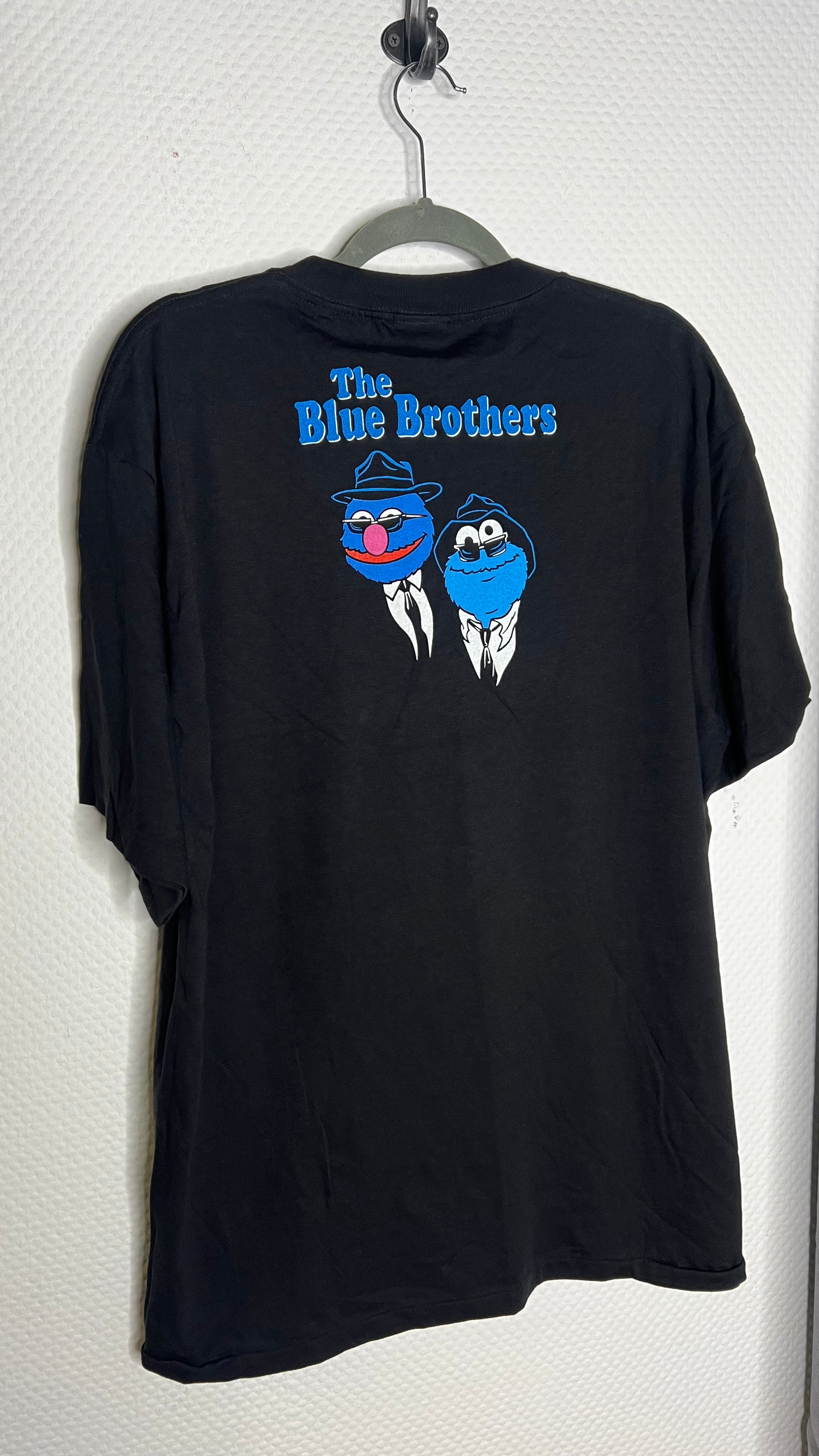 Vintage The Blue Brothers Sesam Street Tshirt schwarz blau Gr. XL