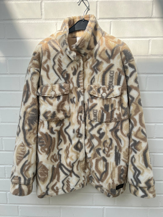 CC Teddyjacke knöpfe beige muster