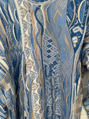 Carlo Colucci 3D Strickpullover Pullover hellblau weiß C12501 COL 161