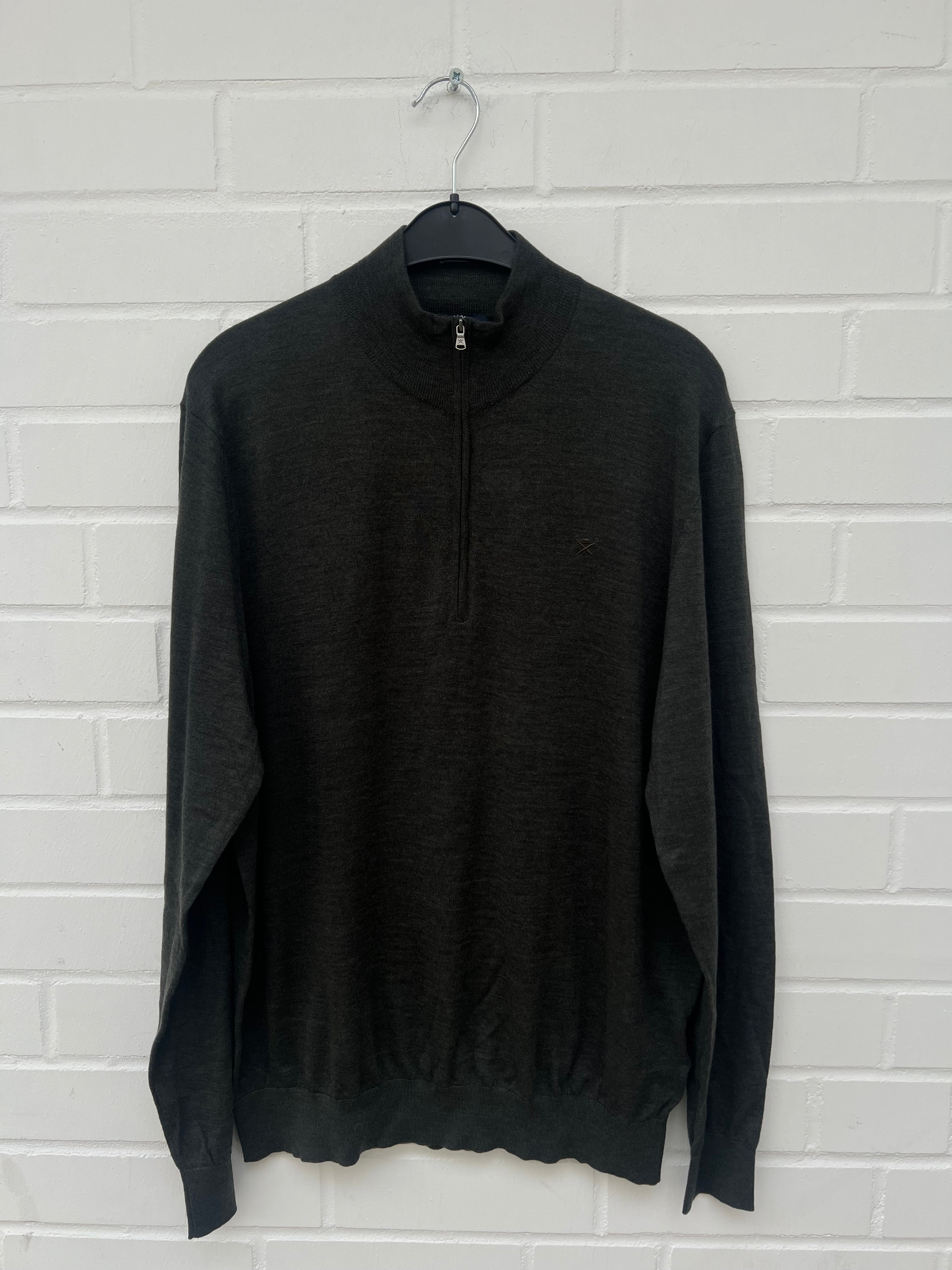 HACKETT LONDON All Marino Half Zipp Long Sleeve 100% Wool grau