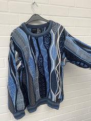 (62)Carlo Colucci 3D Strickpullover Pullover blau  C13301 COL 19