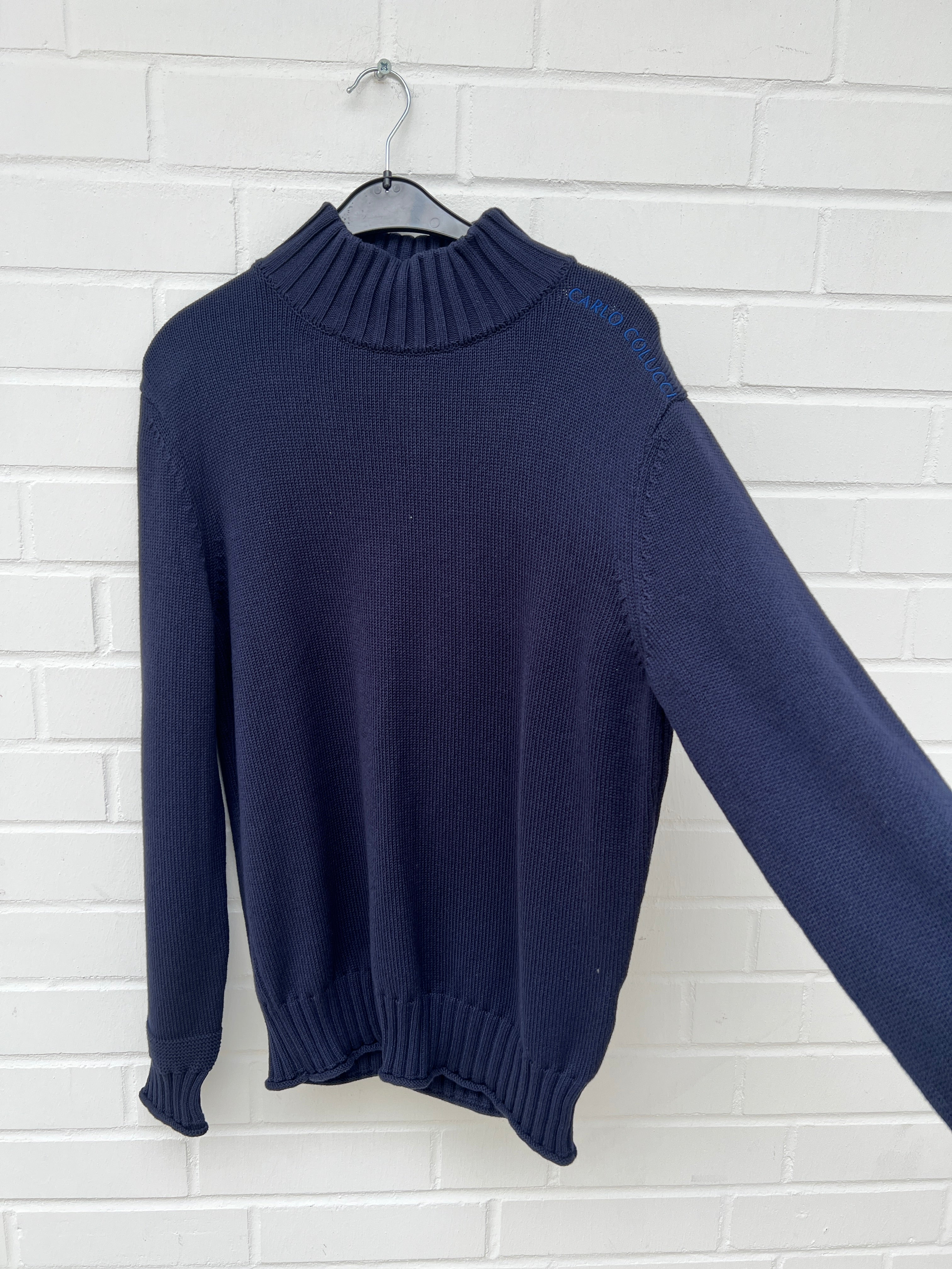 (Stange4) Carlo Colucci Strick Pullover dunkelblau