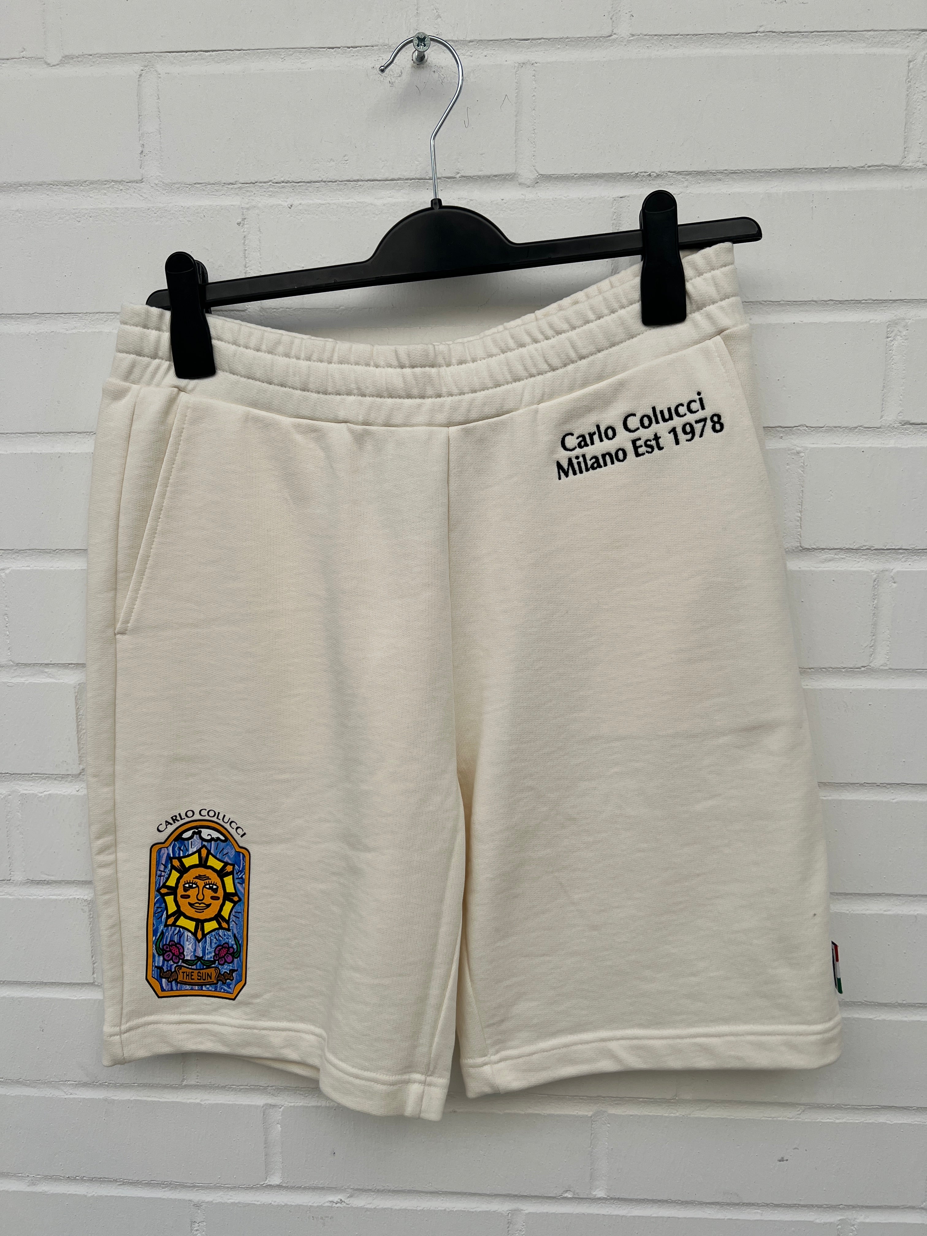 (154) Carlo Colucci 2er Set Pullover Short Sonne Mond creme