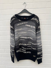 (179) Carlo Colucci Pullover schwarz grau