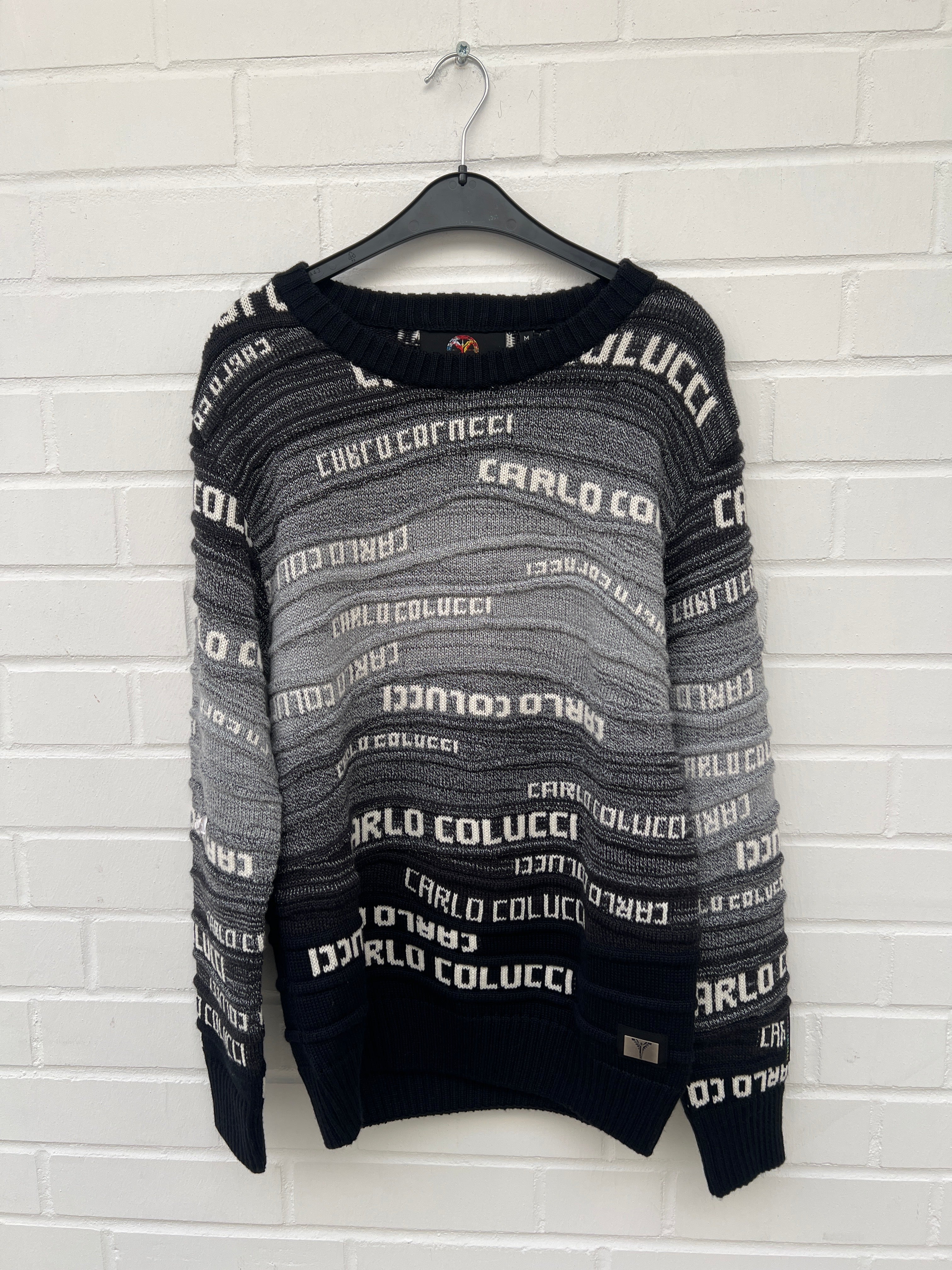 (179) Carlo Colucci Pullover schwarz grau