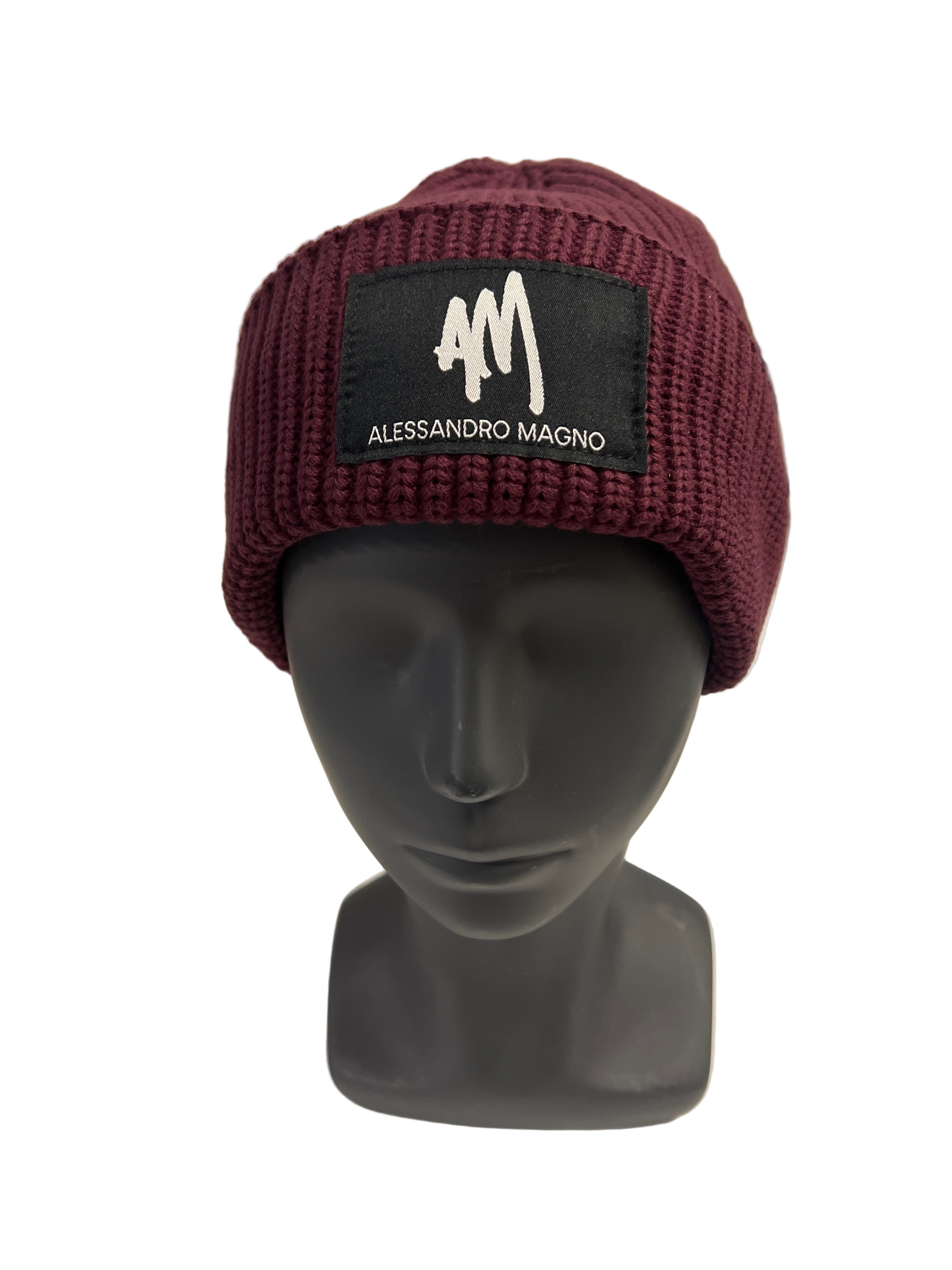 Alessandro Magno Strickmütze Bordeaux