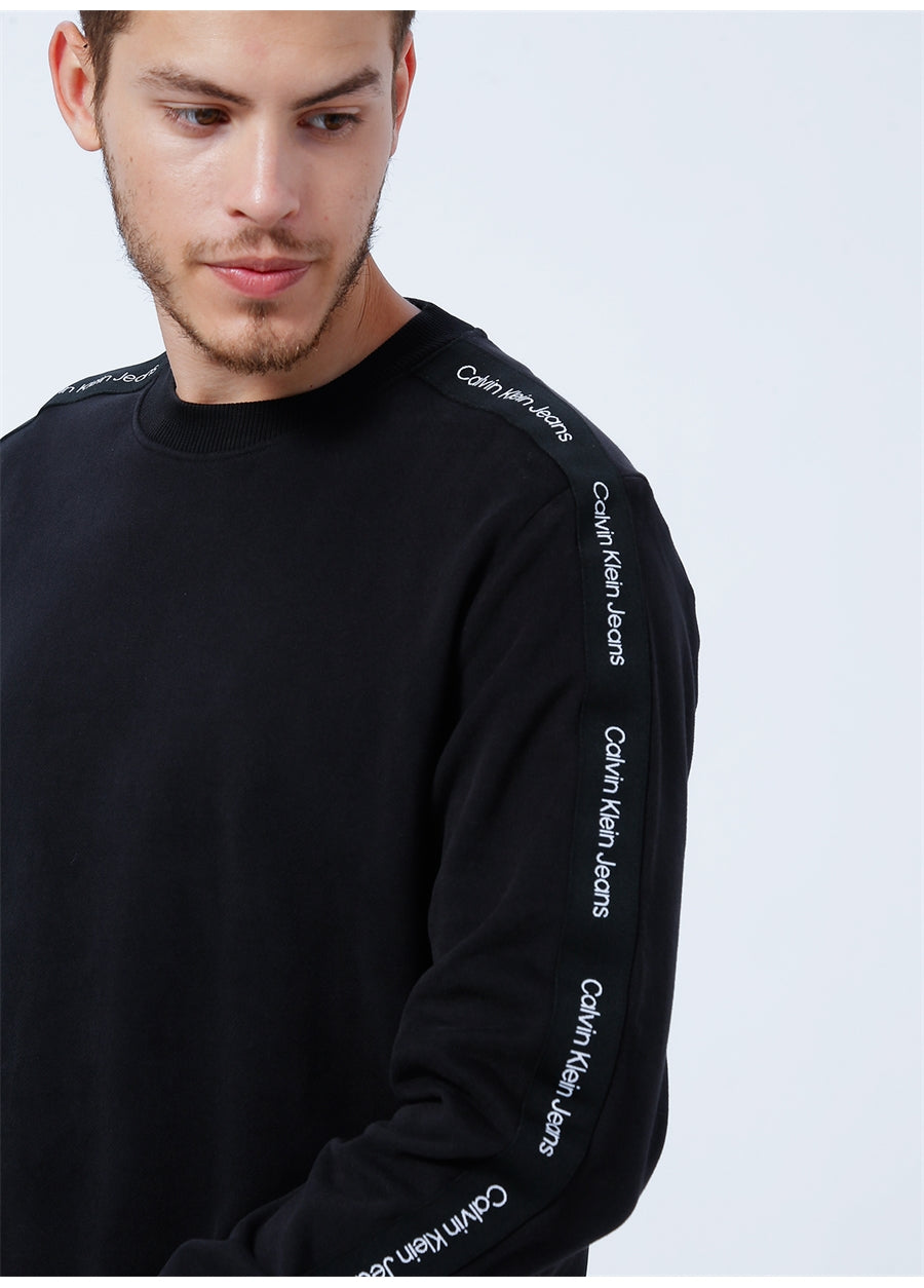 (27) Calvin Klein Sweatshirt schwarz Ärmel Logo