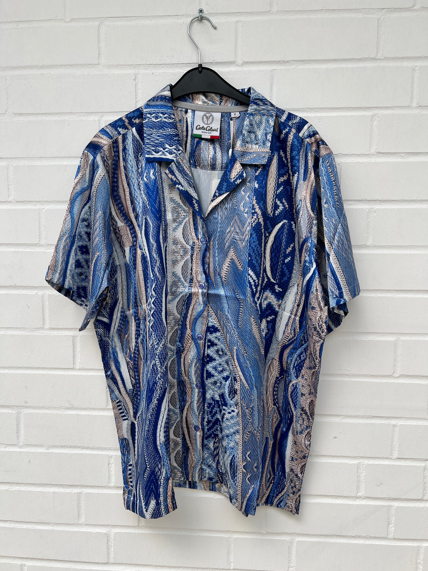 (81) CC Satin Hemd blau muster
