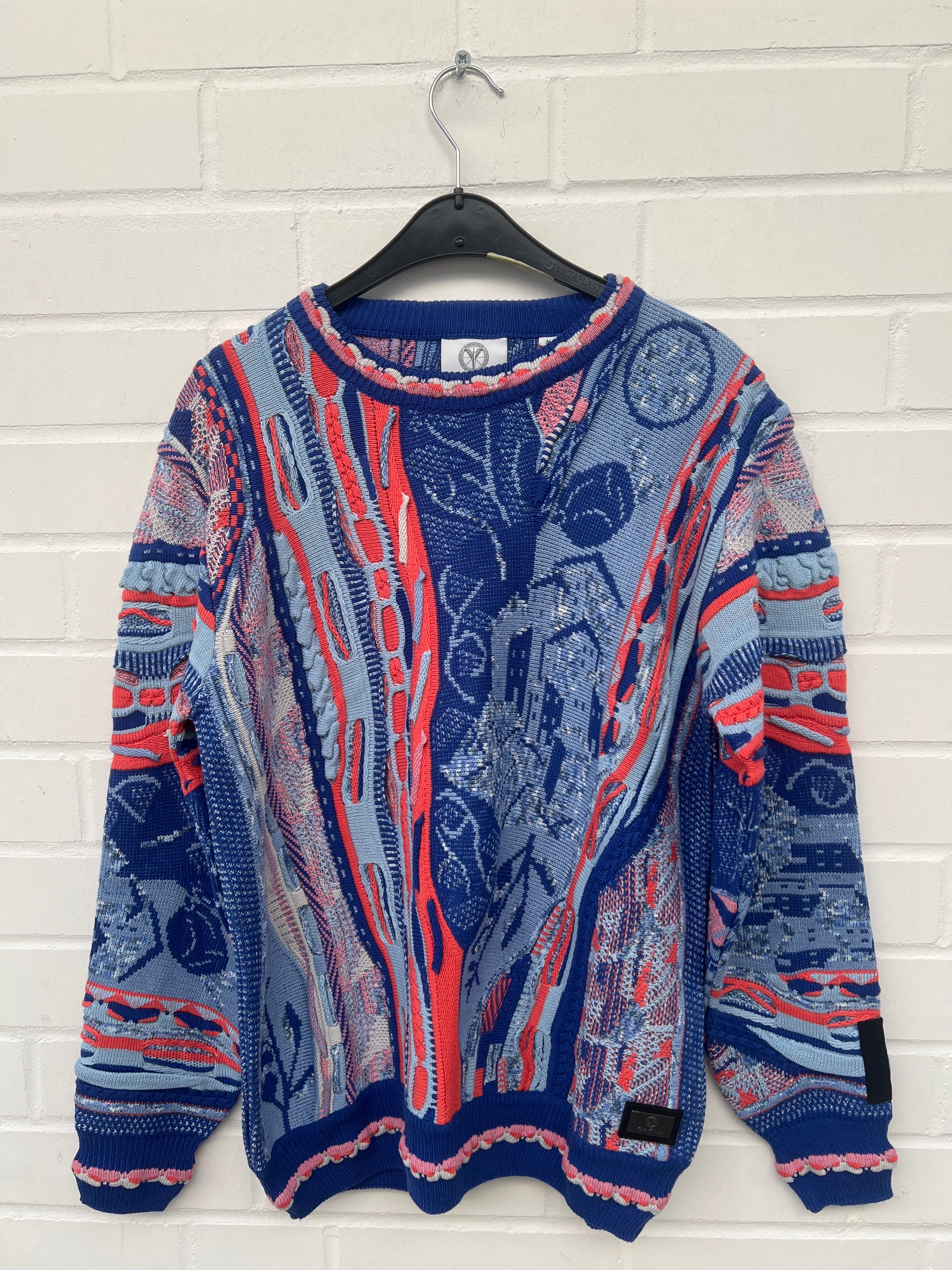 Carlo Colucci 3D Strickpullover Pullover blau orange C12507 COL 121