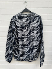 (83) Carlo Colucci Sweatshirt grauschwarz muster