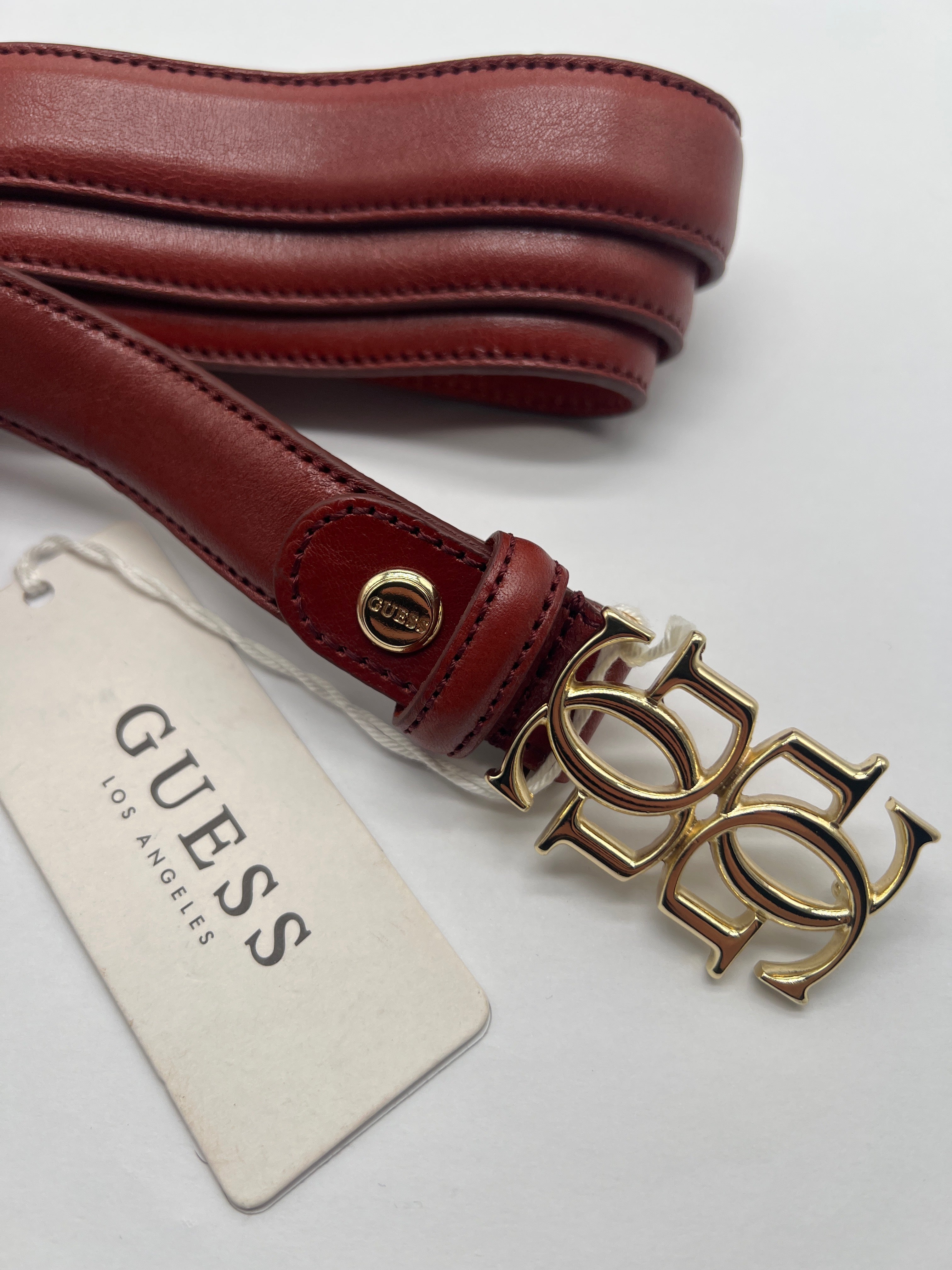 GUESS Gürtel Kastanienbraun Gold Gr M