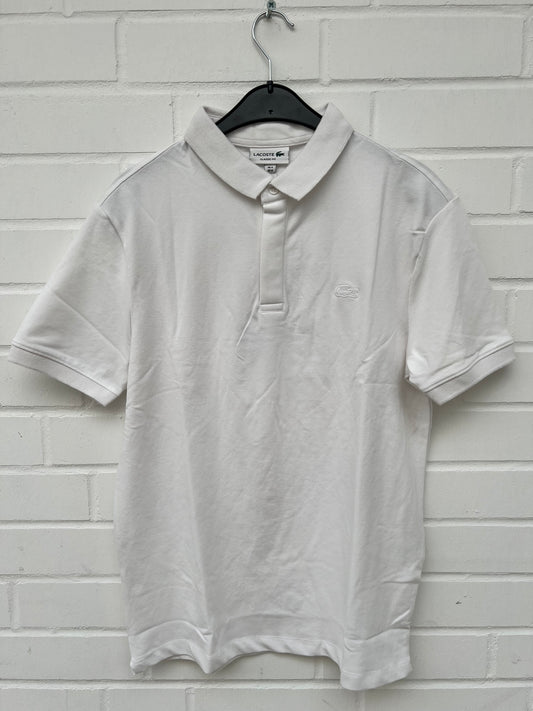 (53) Lacoste Poloshirt weiß.
