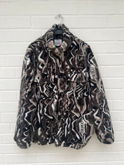 (194) Carlo Colucci Teddyjacke Knöpfe braun schwarz