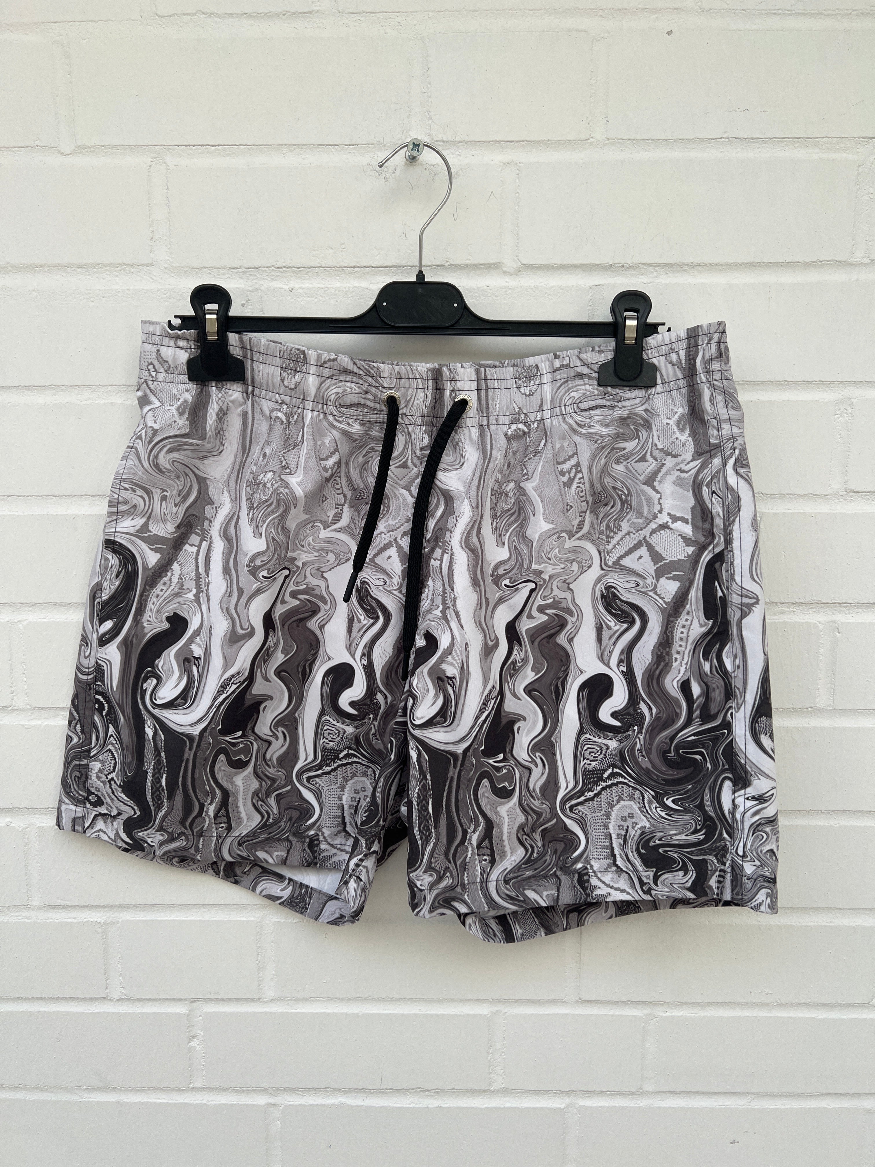 (167) Carlo Colucci Badehose schwarz weiß