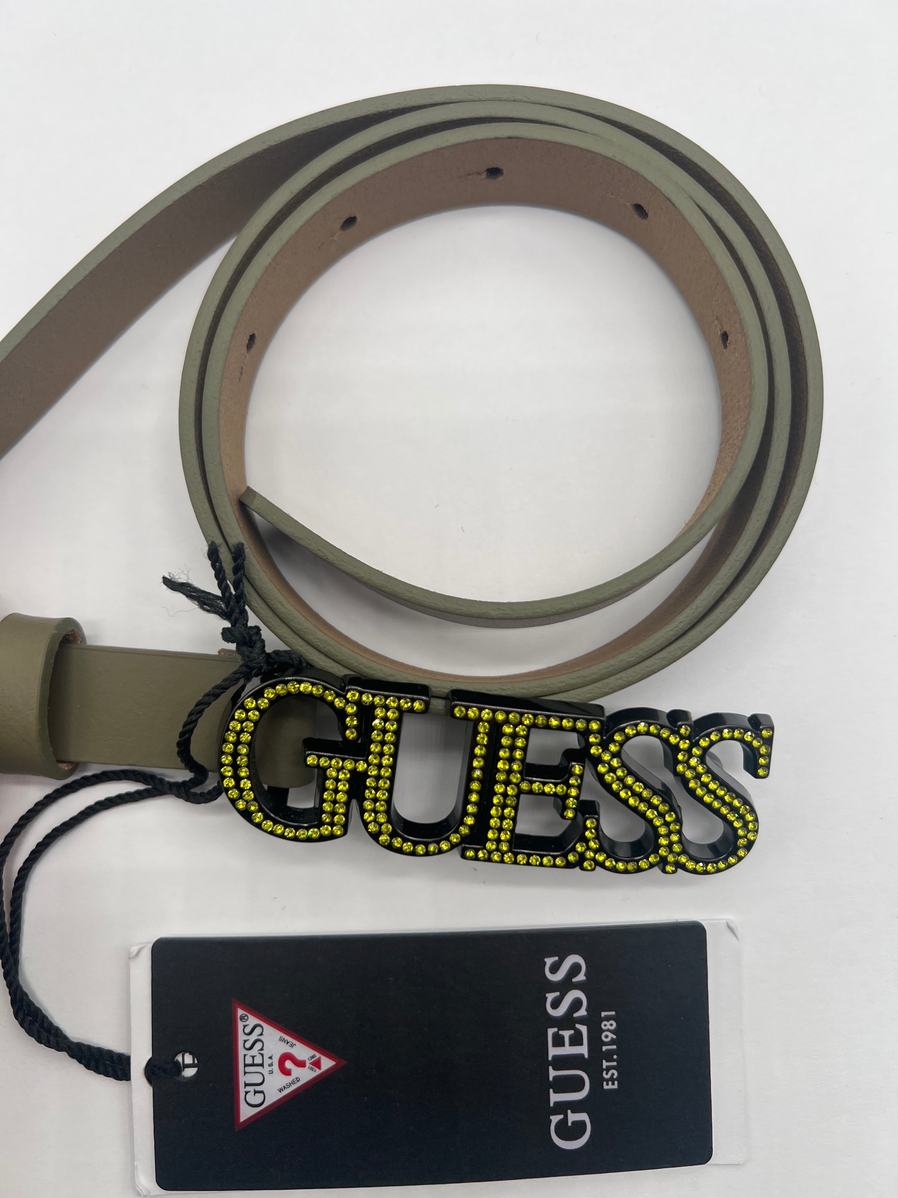 GUESS Gürtel Grün Glitzer