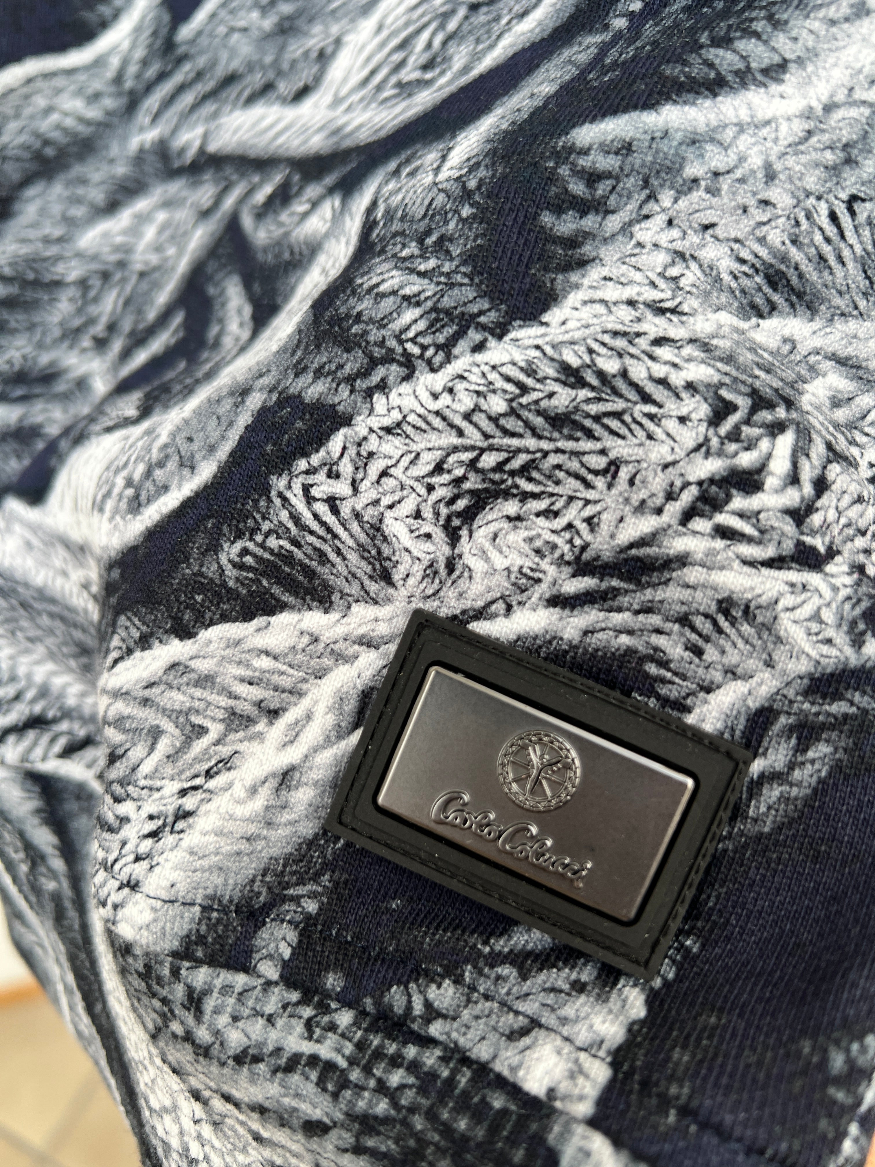 (83) Carlo Colucci Sweatshirt grauschwarz muster