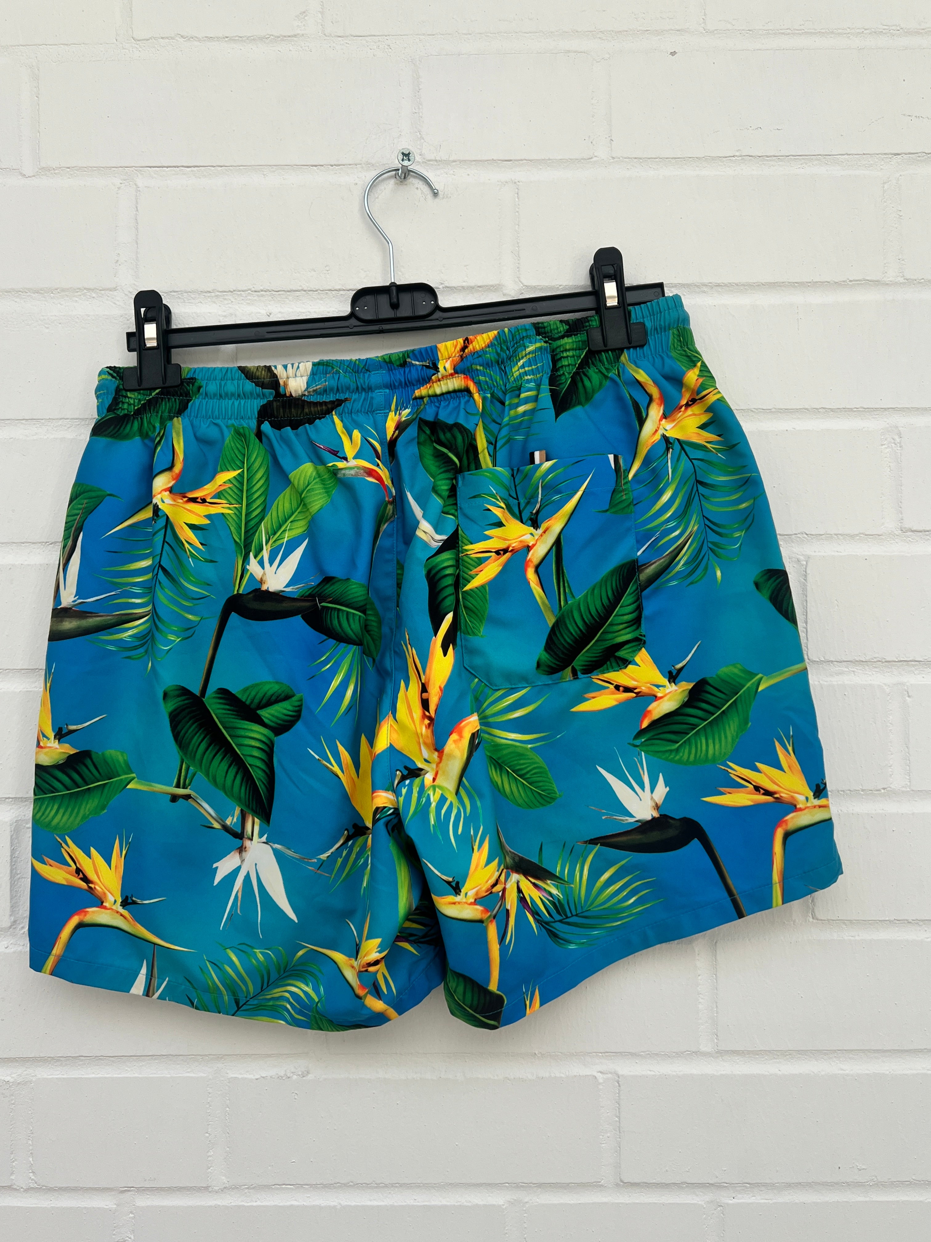 (148) Badehose blau palmen