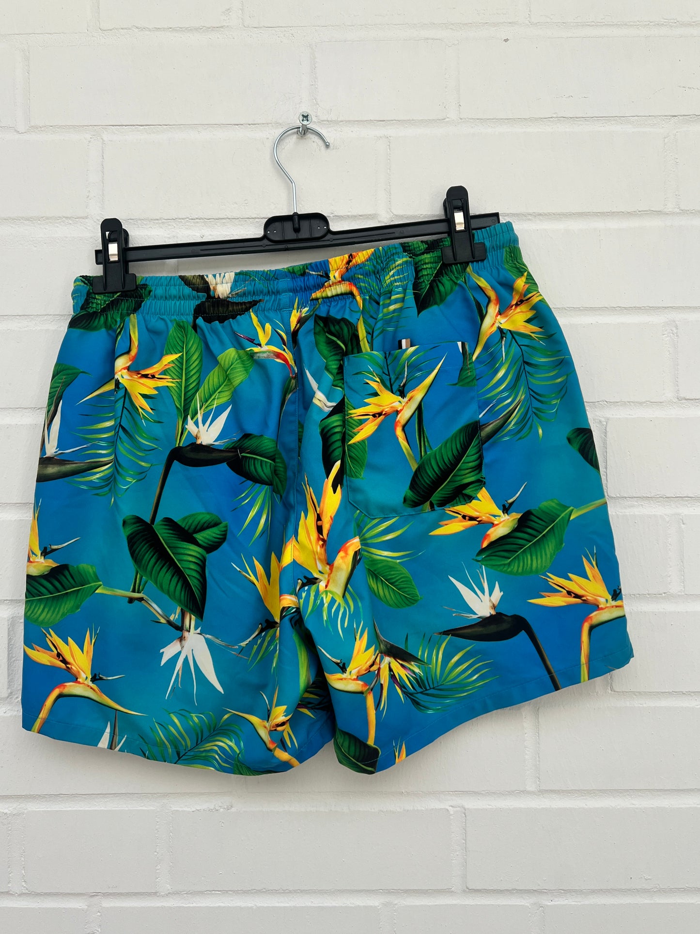 (148) Badehose blau palmen