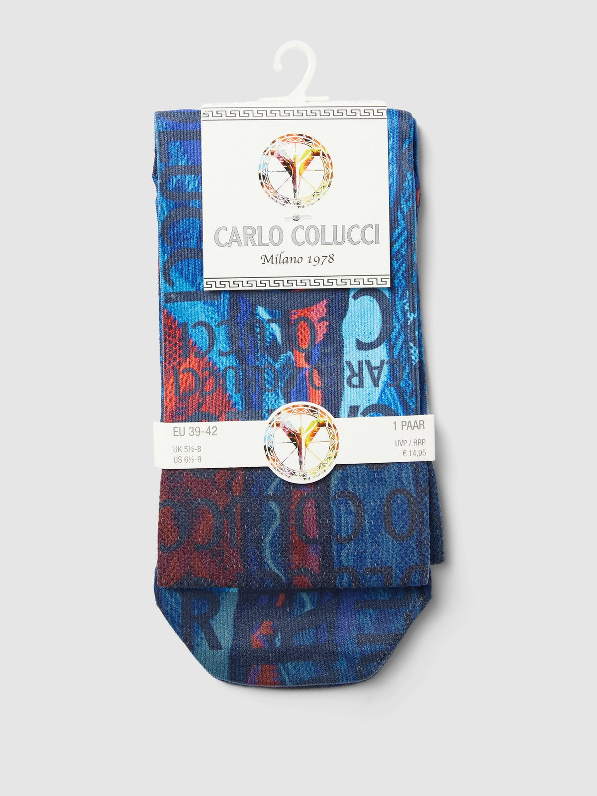 Carlo Colucci Socken blau muster CC-201667-101 1 Paar