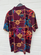 (Stange4) Carlo Colucci Poloshirt bordeaux muster Gr.M