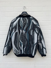 Carlo Colucci Teddy Bomberjacke schwarz zweiseitig Wendejacke