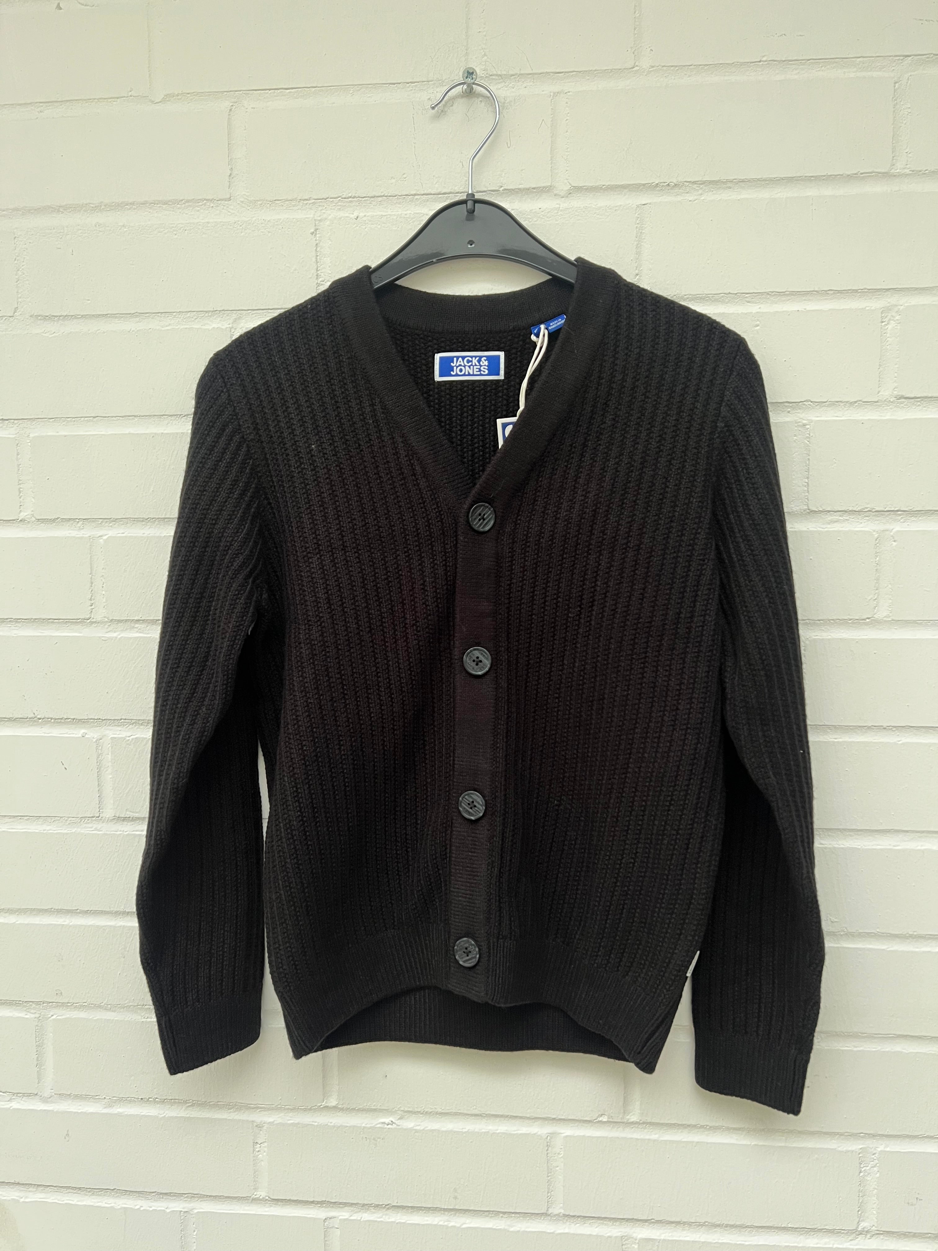 Jack&Jones Junior Knit Neck Cardigan schwarz Gr152