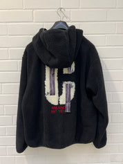 Carlo Colucci Teddyjacke mit Kapuze schwarz