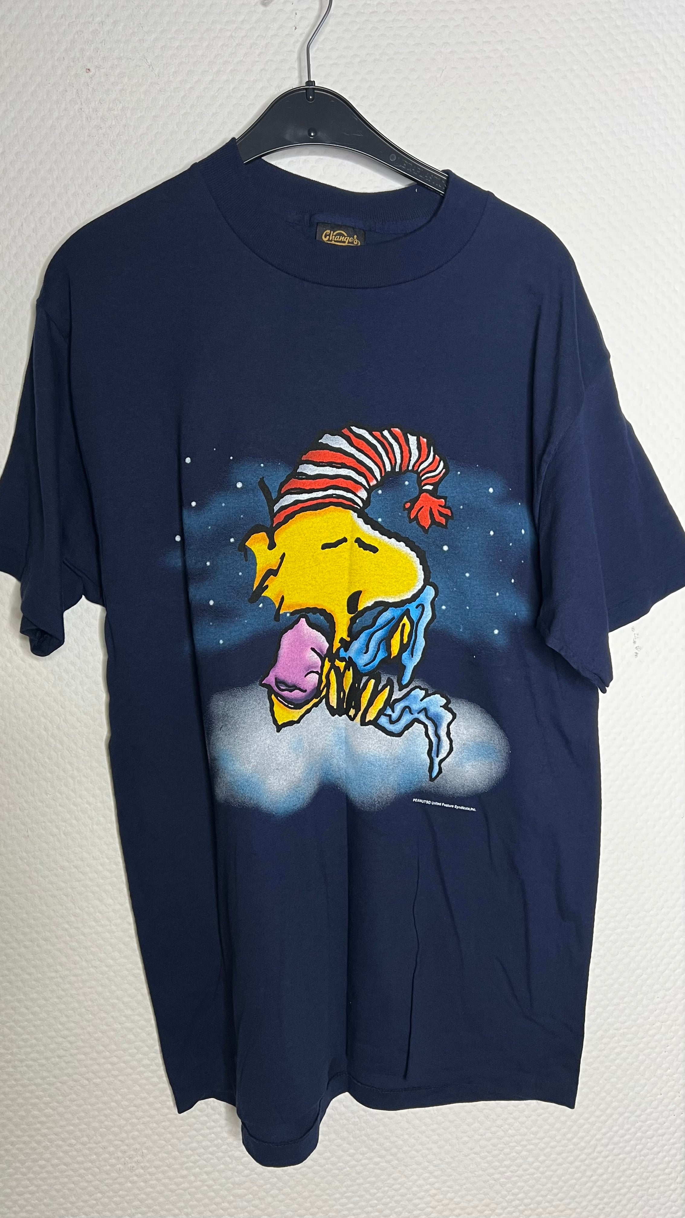 Vintage Glow in the Dark Sleepy Snoopy  Tshirt navy Gr.L 1980