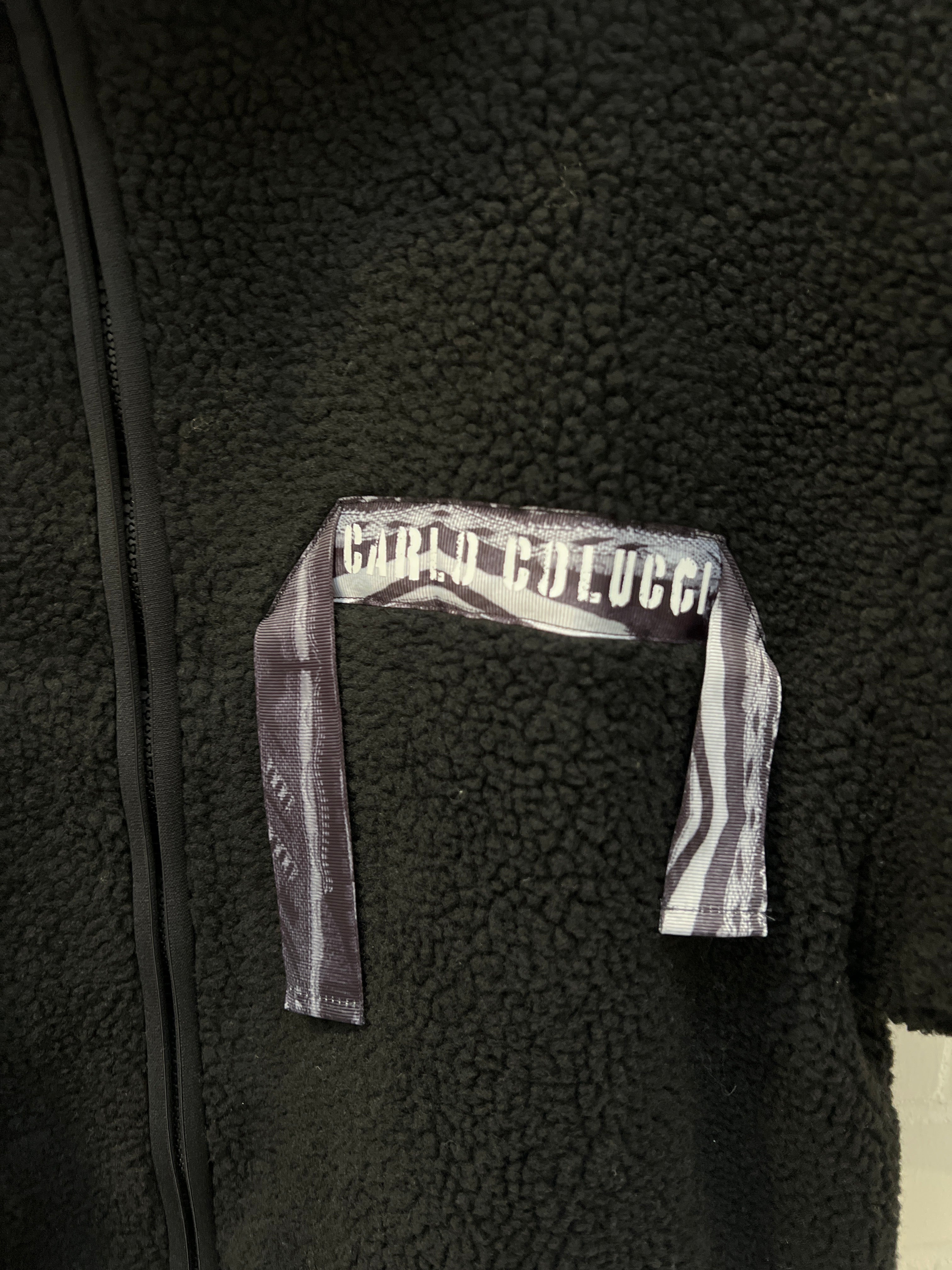 Carlo Colucci Teddyjacke mit Kapuze schwarz