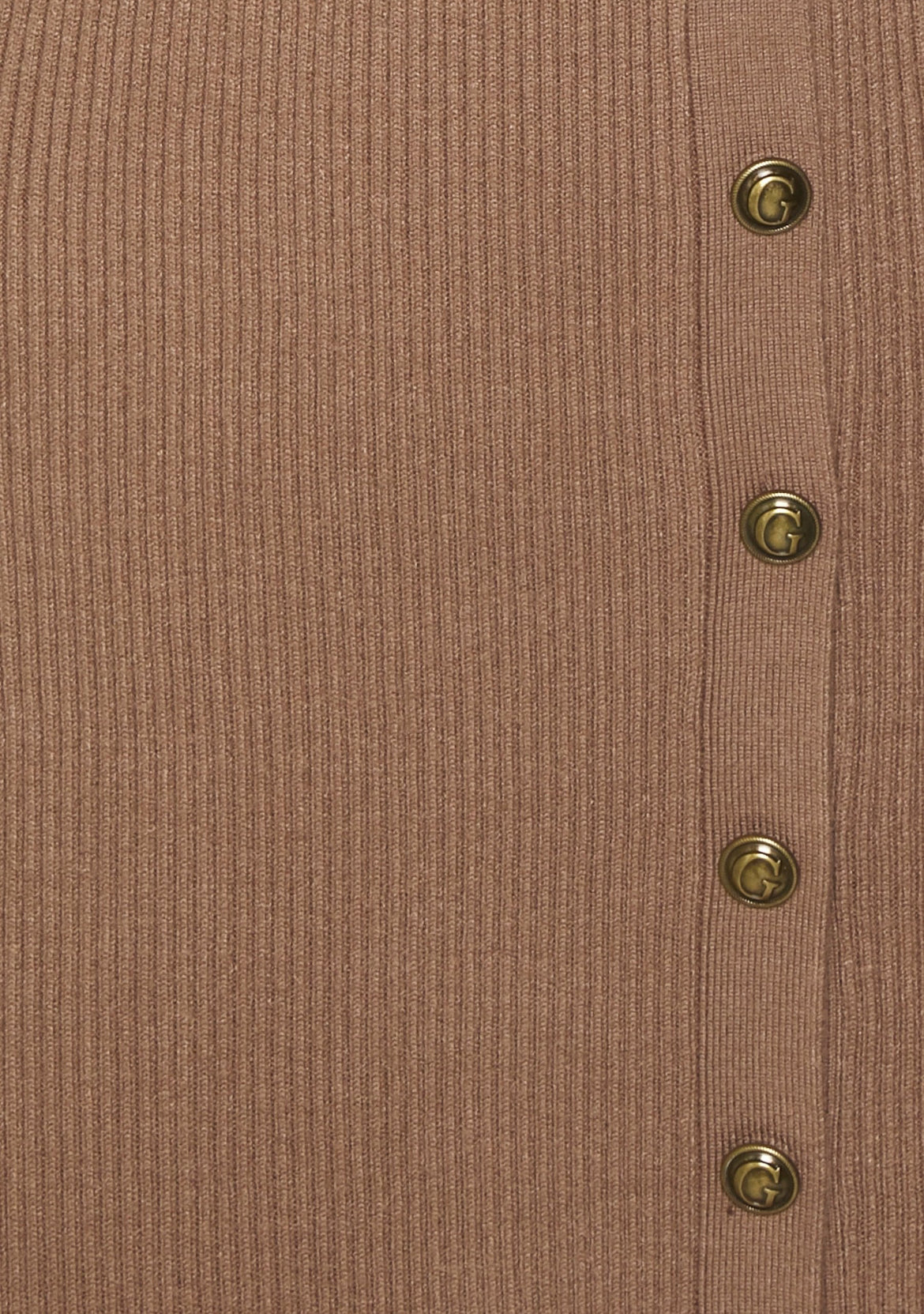 GUESS Strickkleid elegantes Kleid mit Knöpfen braun GrS