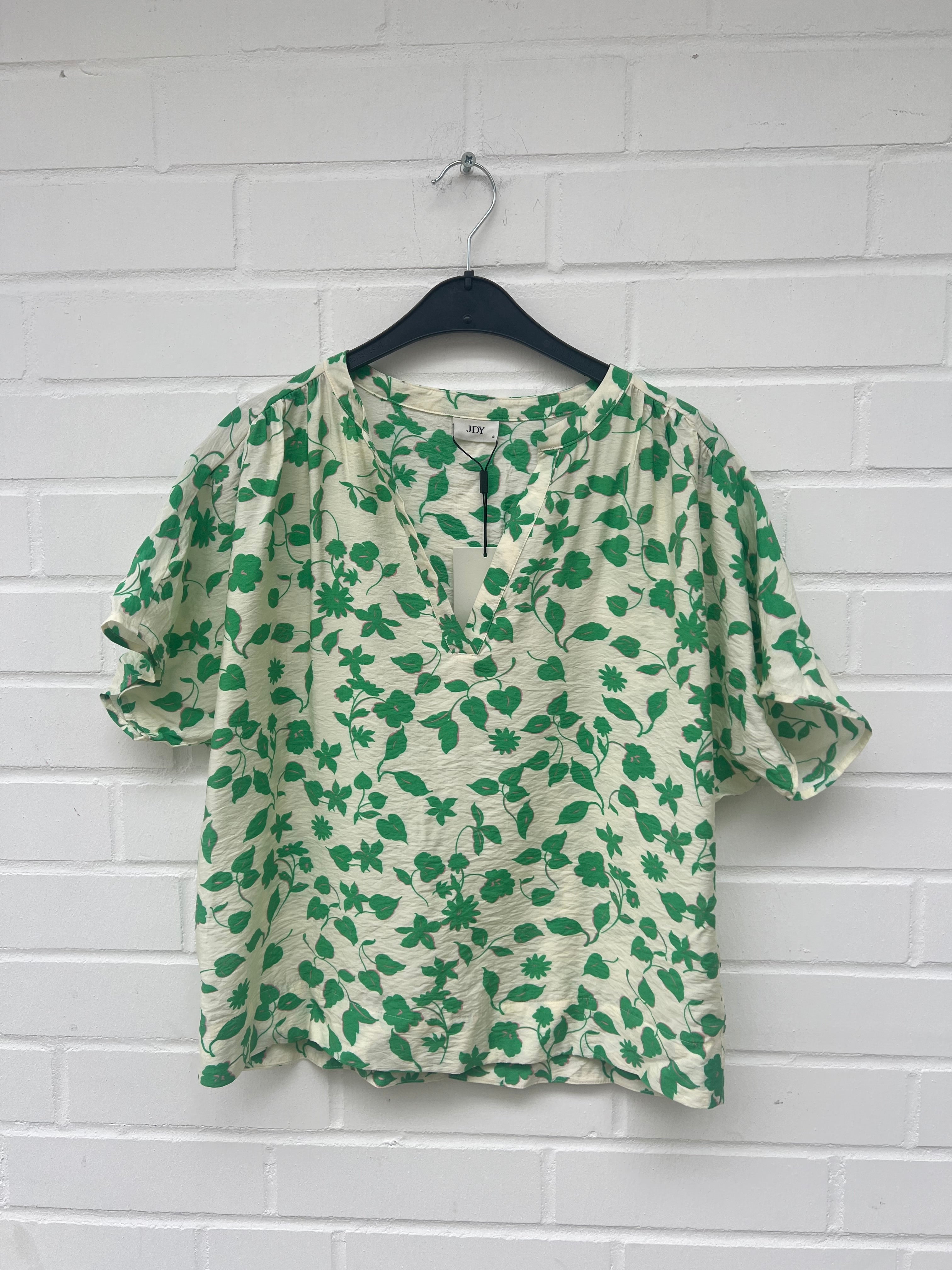 Only JDY 2/4 Shirt Kleeblatt Grün Weiß GrS