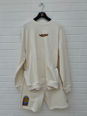 (154) Carlo Colucci 2er Set Pullover Short Sonne Mond creme