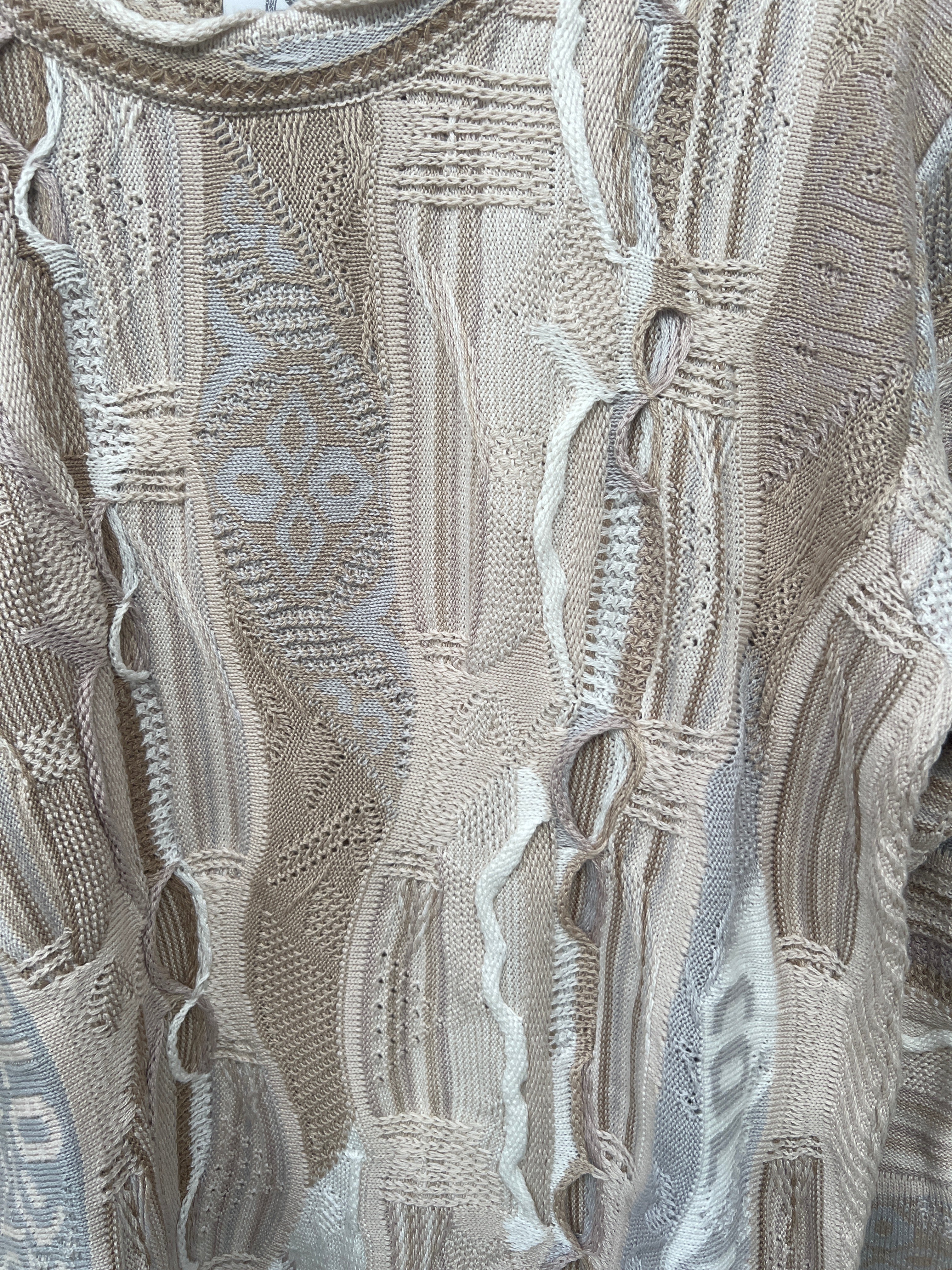 Carlo Colucci 3D Strickpullover Pullover beige weiß C10802 COL 561