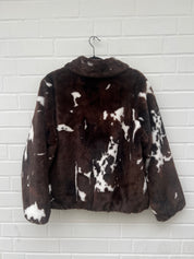 Vero Moda Curve Kunstfelljacke brown white Gr46