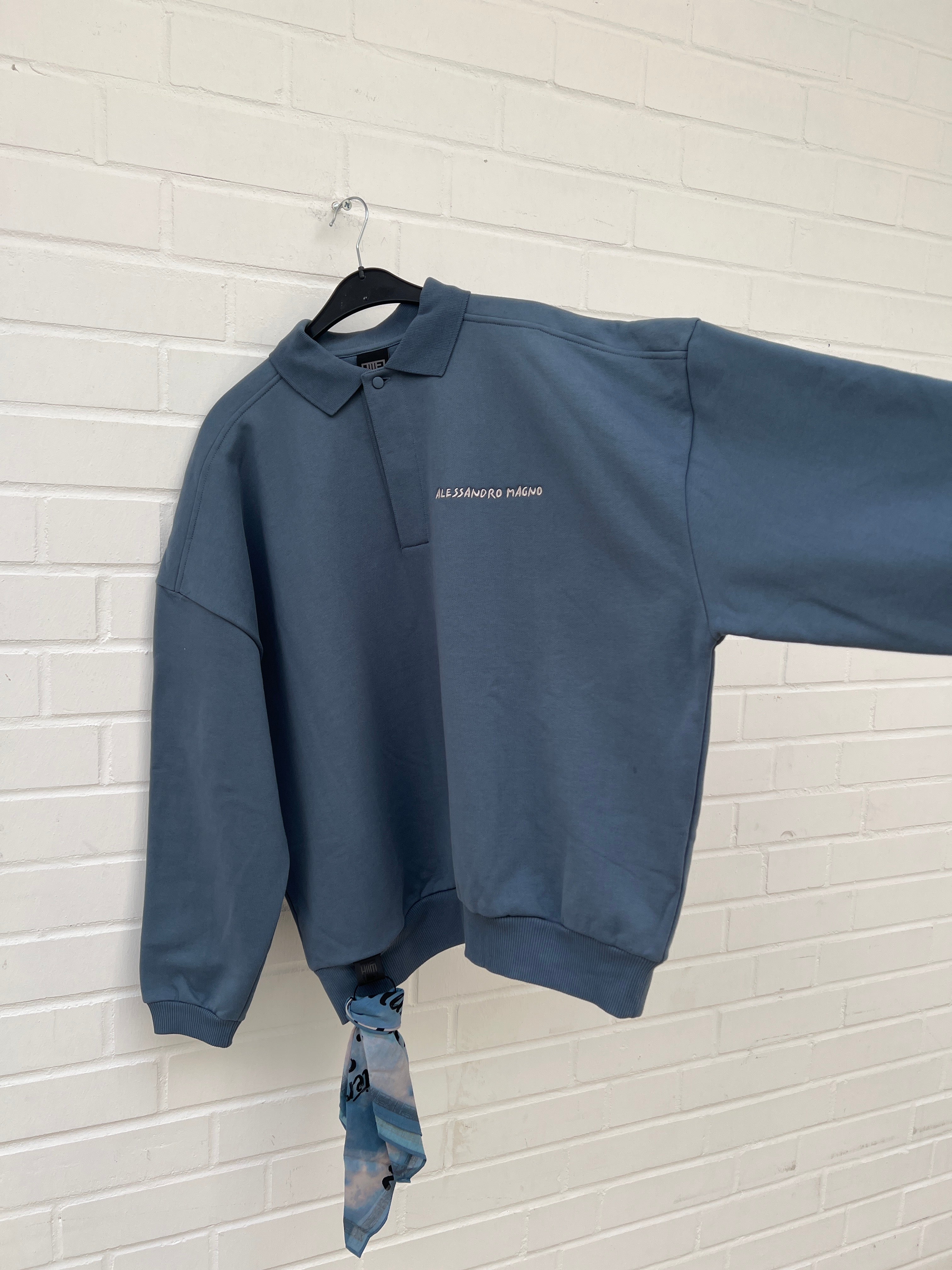 Alessandro Magno Polo Sweatshirt blau