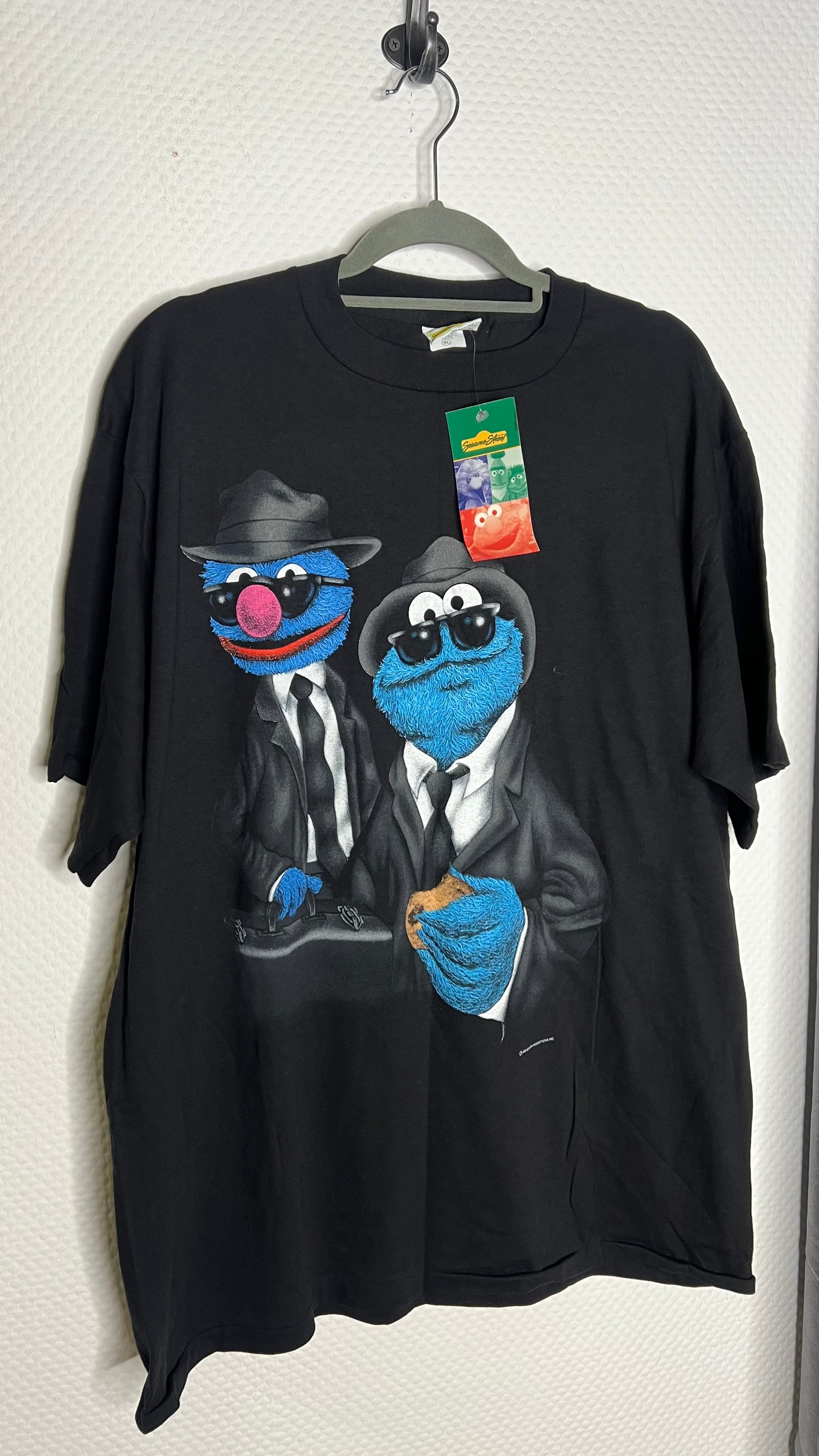 Vintage The Blue Brothers Sesam Street Tshirt schwarz blau Gr. XL