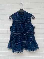 Vero Moda Curve Bluse kurzarm in Blau Gr46