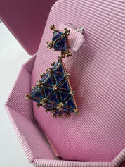 SWAROVSKI Curiosa Asymmetric Ohrring Aquablue Purple Gold (5607211)