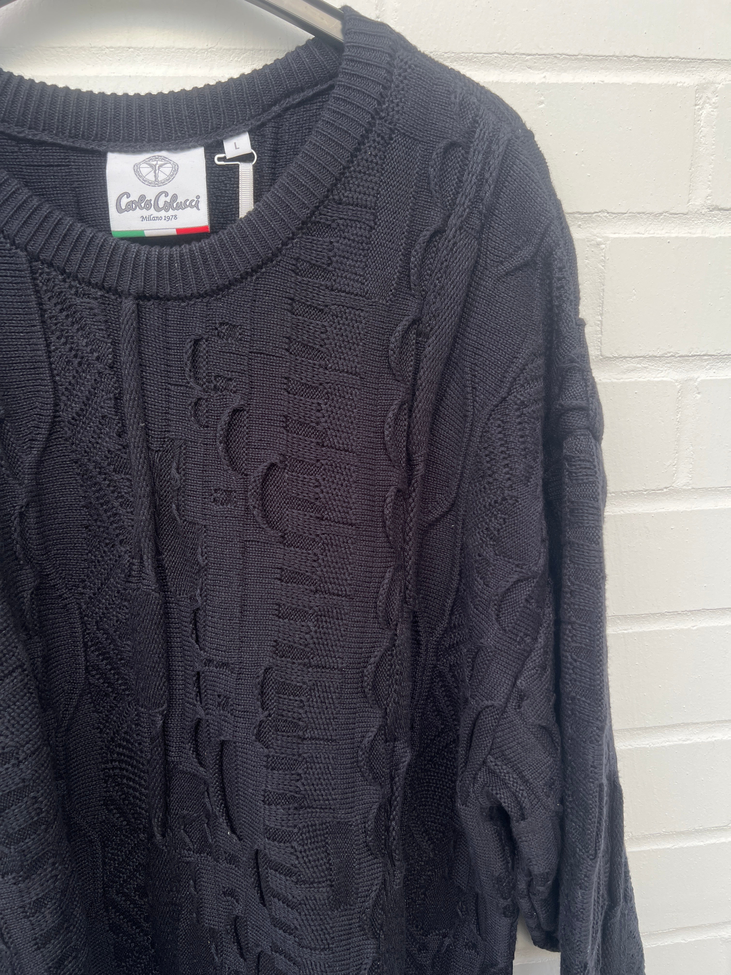 Carlo Colucci 3D Strickpullover Pullover blau dunkelblau C10006 COL 19