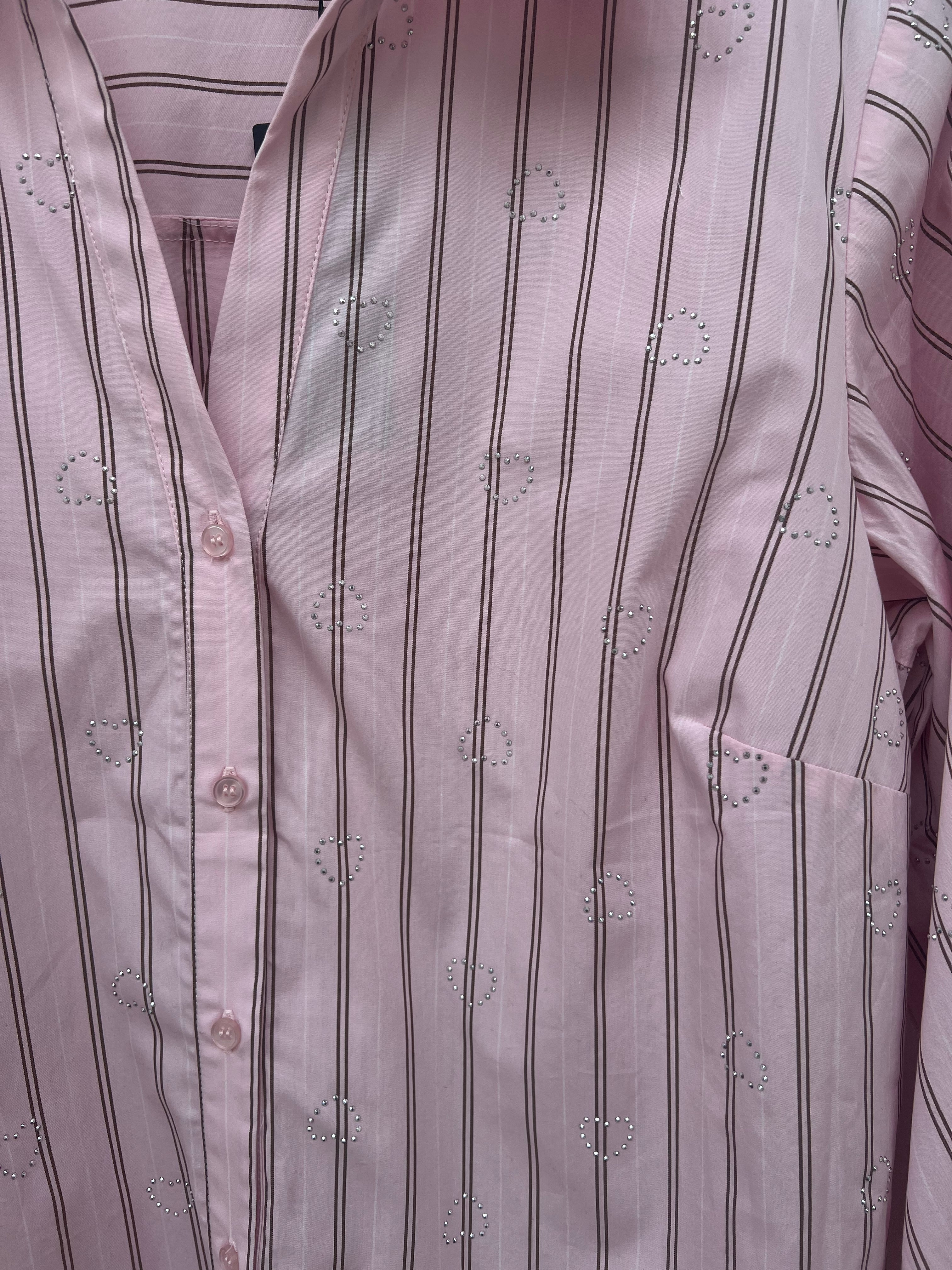 Vero Moda Curve Hemd in Babypink Herz Muster Gr46/48