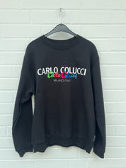 Carlo Colucci Sweatshirt schwarz Schrift bunt C5517-20