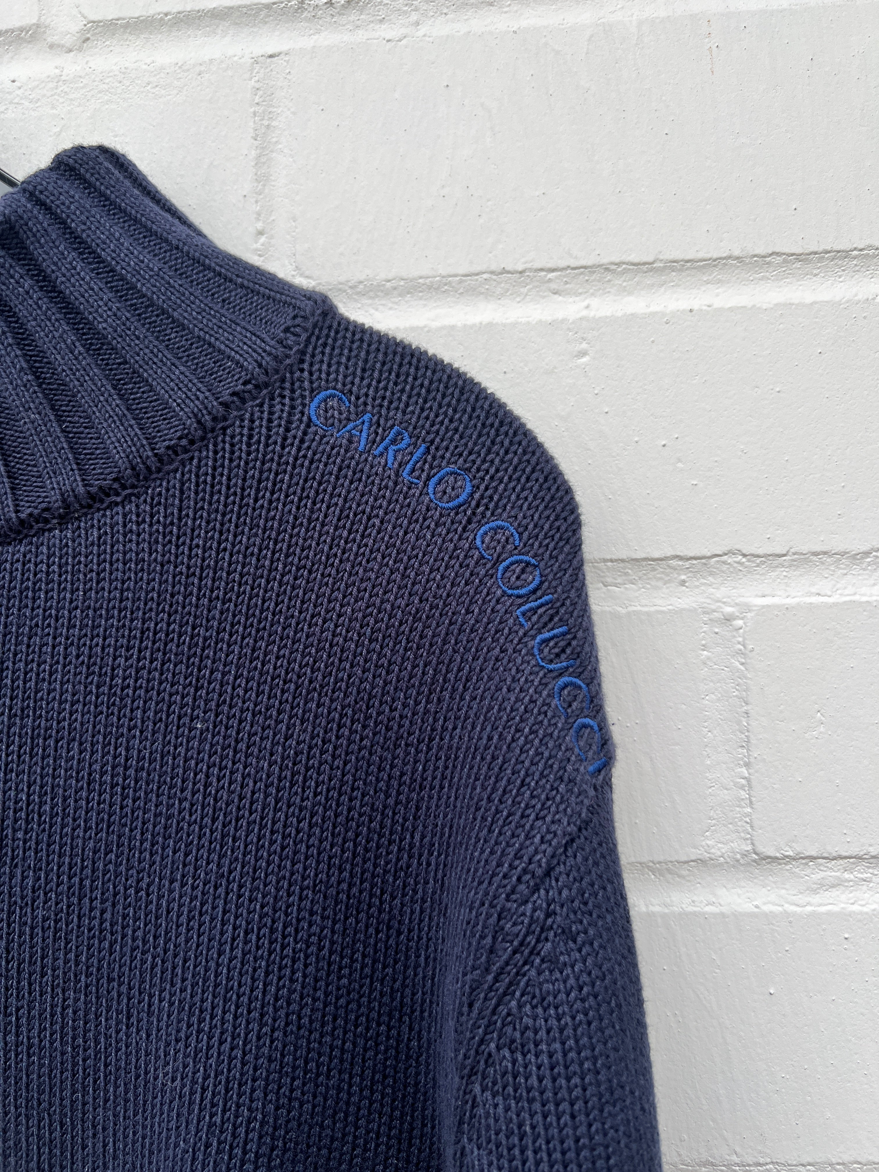 (Stange4) Carlo Colucci Strick Pullover dunkelblau