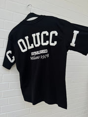 (9) Carlo Colucci Tshirt schwarz Rücken Logo