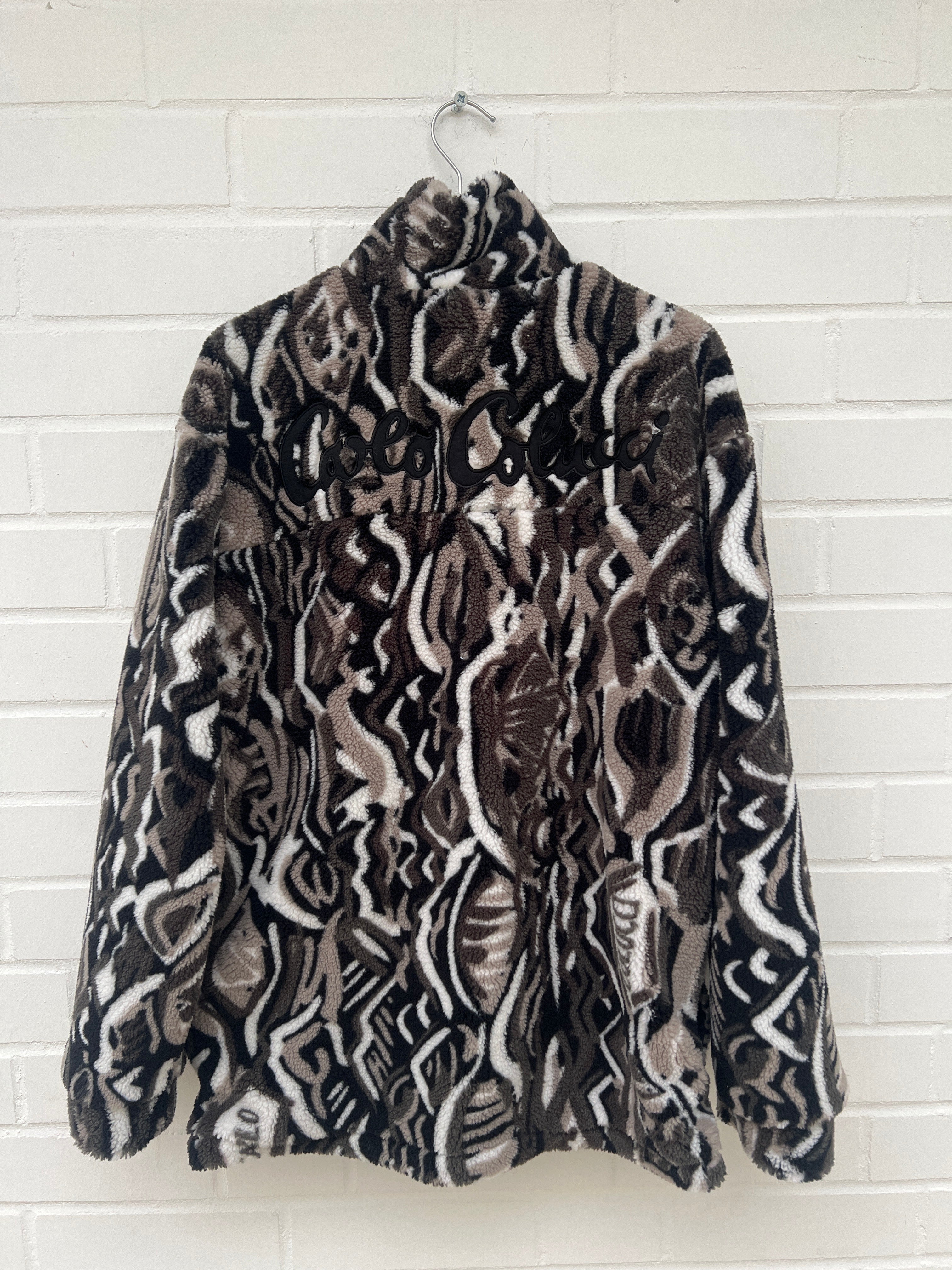 (194) Carlo Colucci Teddyjacke Knöpfe braun schwarz