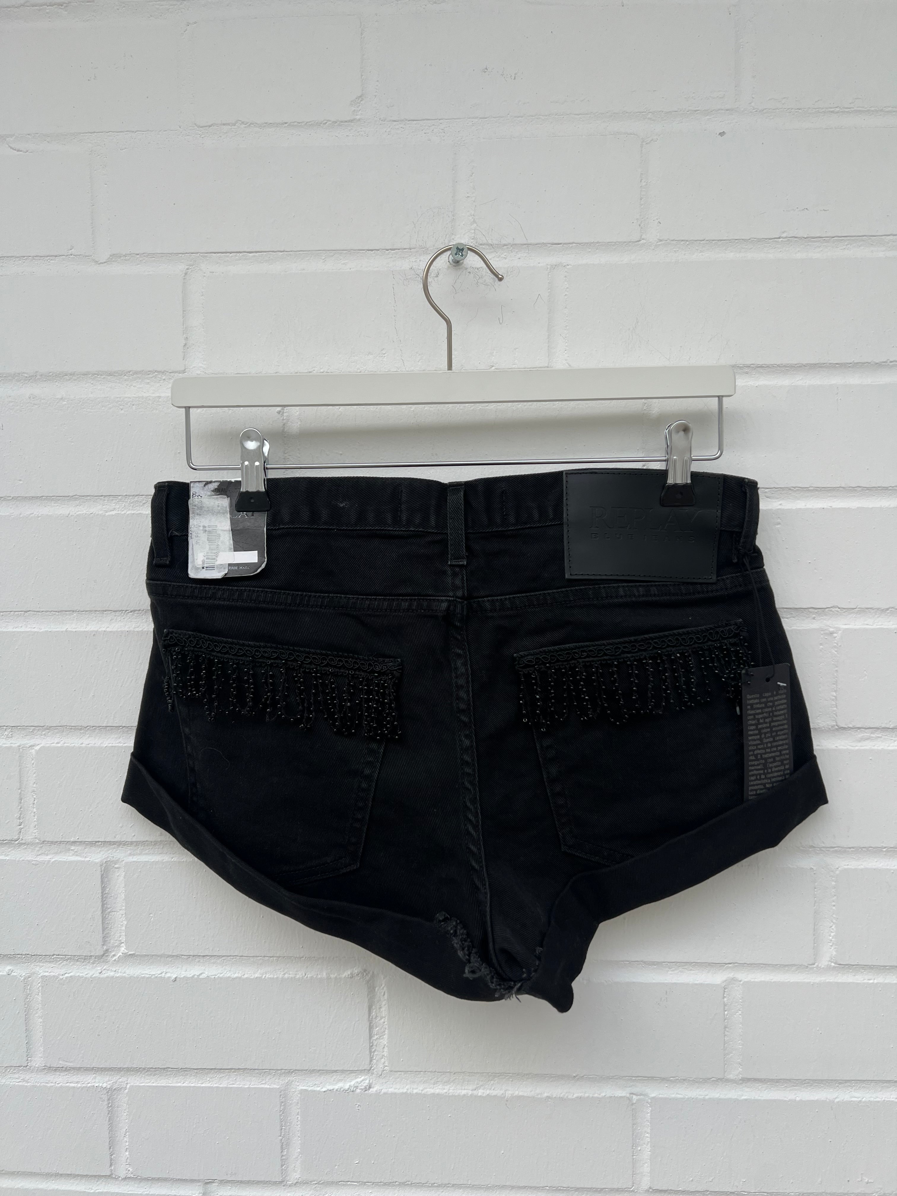 REPLAY Jeans Short Schwarz