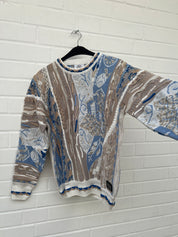 (186) Carlo Colucci 3D Strickpullover beige blau C12507 COL 561