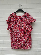 Only Tshirt Bluse Rot Weiß Muster Gr46