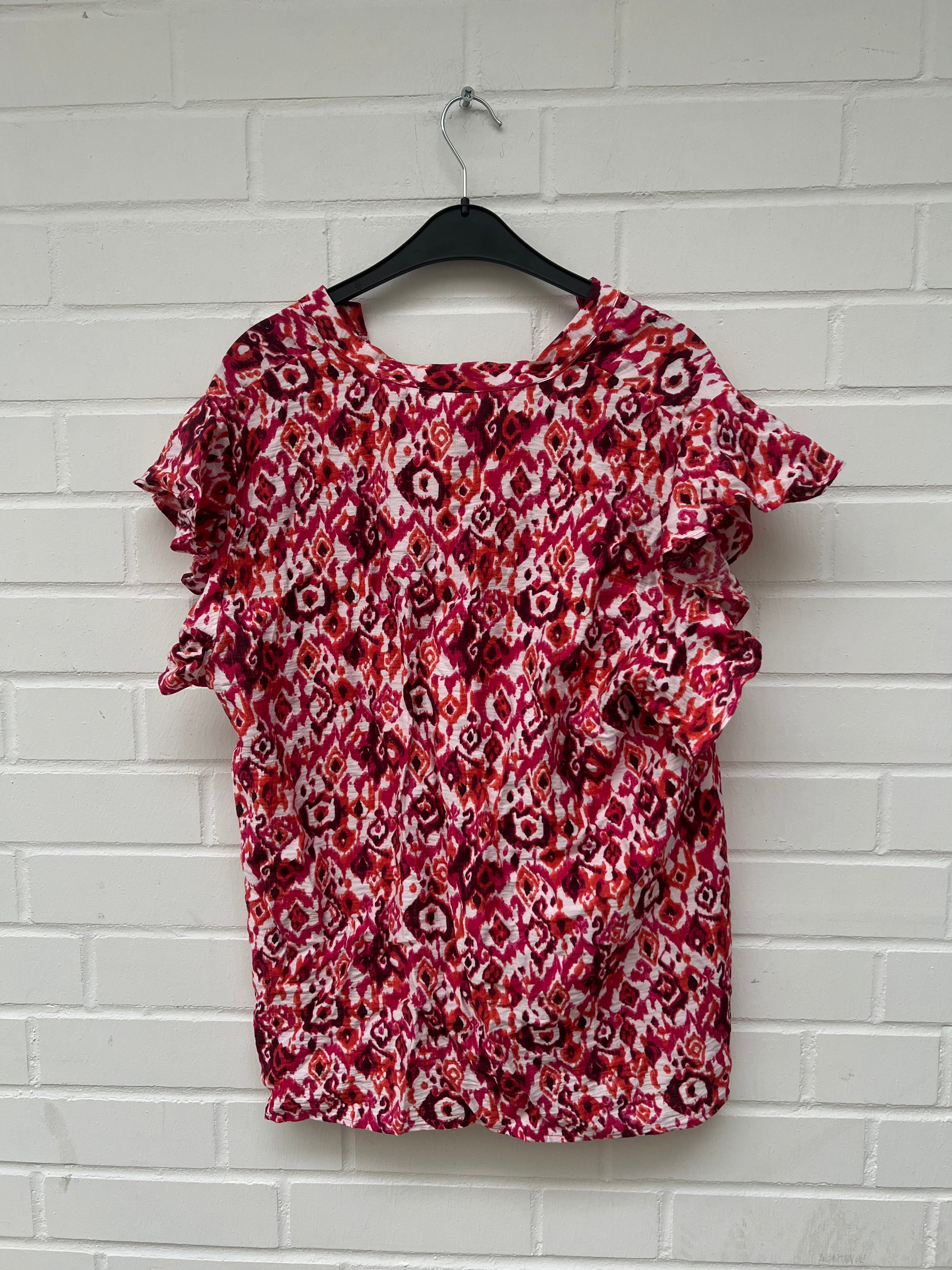 Only Tshirt Bluse Rot Weiß Muster Gr46