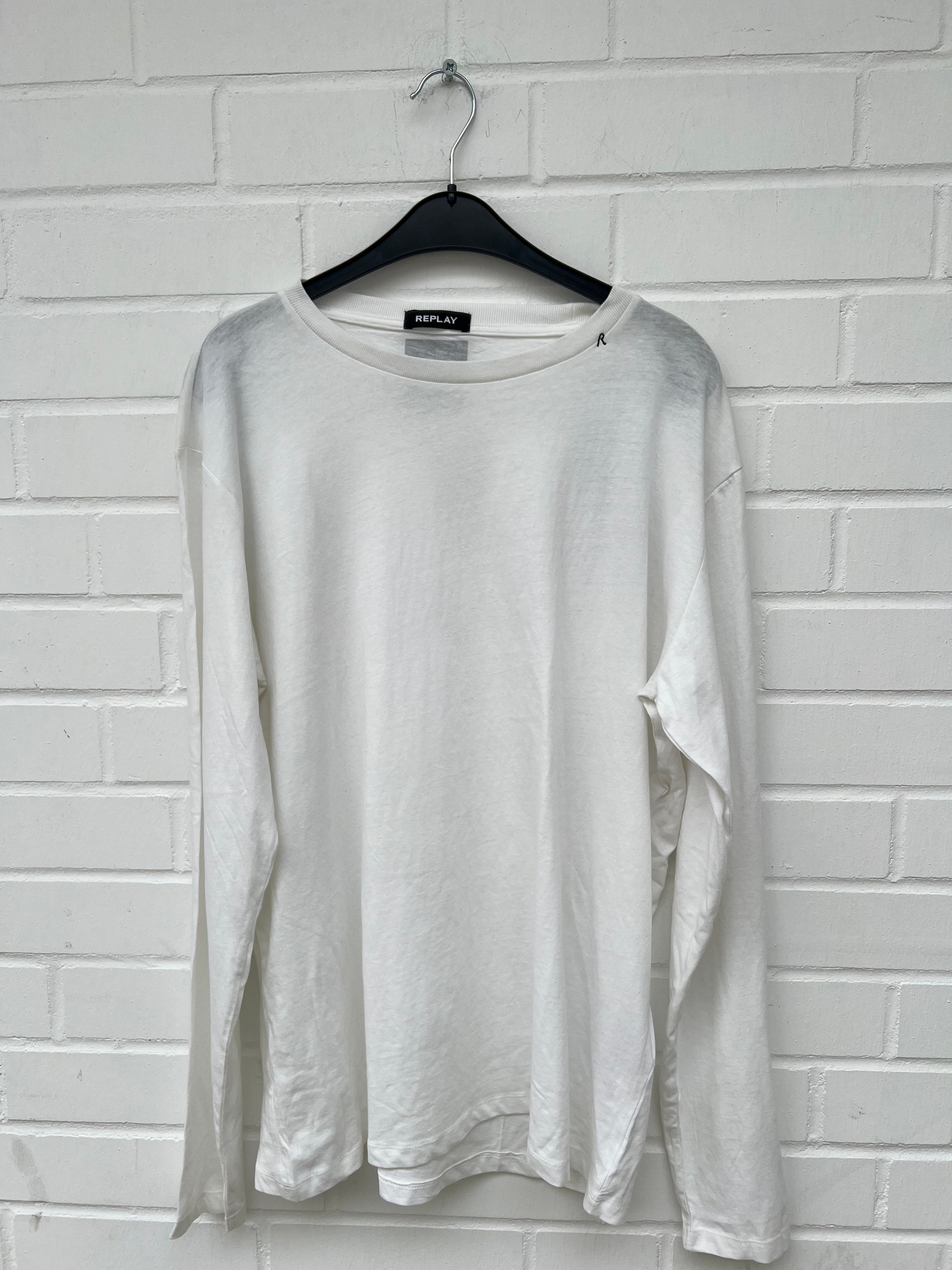 REPLAY Long Sleeve Shirt White GrXXL