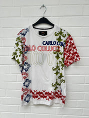 (72) Carlo Colucci Tshirt weiß bunt